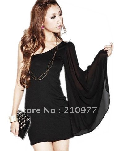  Shoulder Long Sleeve Dress on Zipper Shoulder Long Sleeve Dress Ladies Loose Dresses Plus Size 12862