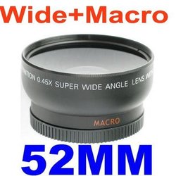52mm 0.45x Wide Angle Lens for Nikon D3000 D7000 D90 + Shipping Free(China (Mainland))