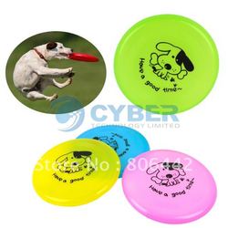 Free Shipping New Pet Puppy Cat Plastic Training Flying Saucer Dog Frisbee Dish Plate Disc Toy 6132(China (Mainland))