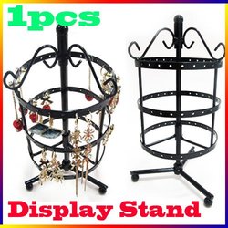 Rotatable 72 holes Metal Earrings Jewelry Display Stand Holder Show Rack Hanger[000314](China (Mainland))