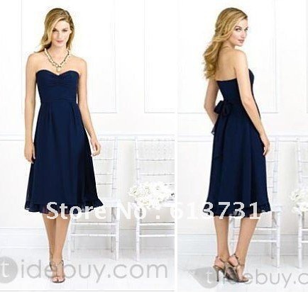 Wholesale  Accessories on Wholesale   2012 Cheap Formal Sweetheart Chiffon Blue Short Tea Length