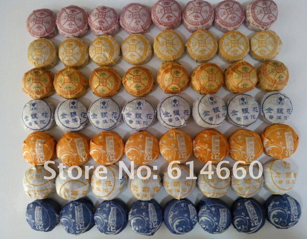 70pcs Free shipping 7 flavors 5g the mini Pu er tea cakes