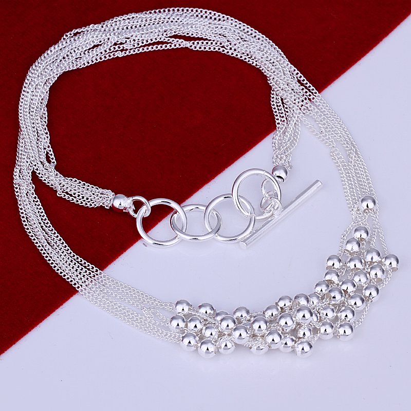 Wholesale 925 silver bead necklace fashion jewelry gifts free shipping N002