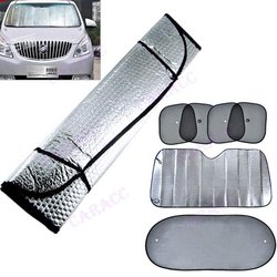 Double sided Car Front Windshield Windscreen Aluminum Foil Visor Sunshades / Cover Set Kit(China (Mainland))