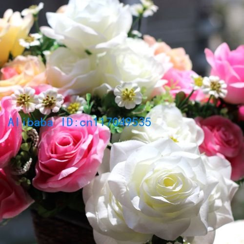 جميلة الزهور الاصطناعية 4 قطع الحرير عرس بوكيه روز البراعم f74 4 الألوان المتوفرة