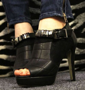 Free Shipping 2012 women s shoes fashion normic PU velvet open toe high heeled shoes single