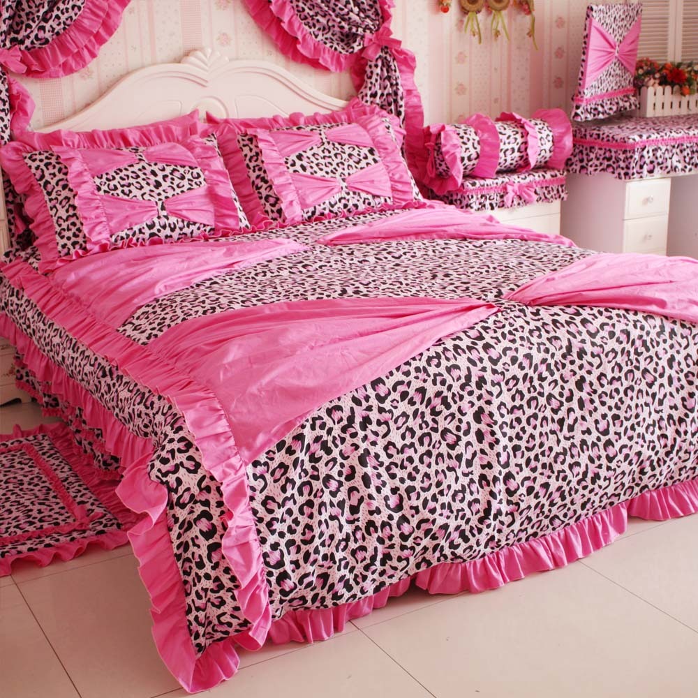 super dream leopard printed bedding set 4 piece set princess comforter bed ... super dream leopard printed bedding set 4 piece set princess comforter bed ...