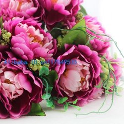 1 PCS Beautiful Artificial Peony Bouquets Silk Flowers Home Decoration 4 Colors Available F99(China (Mainland))