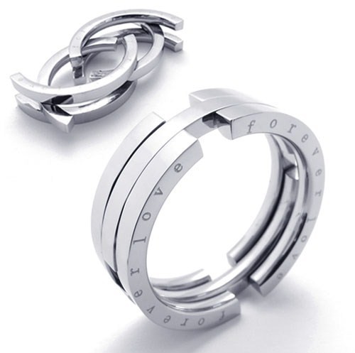 ... 316L Stainless Steel Personality Flexible Movable Lover Ring for Men