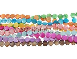 FREE SHIPPING 10Strands/lot Mixed colors coin shape Natural Freshwater Shell Beads 12x3mm 15.5 Inch , for jewelry making DIY(China (Mainland))