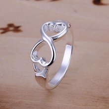Promotion R092 Heart Ring Factory Price! High Quality, Free shipping silver ring. fashion jewellry silver rings Number 8 style