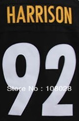 Free Shipping #92 James Harrison Men's Authentic Elite Football Jersey,Embroidery logos,size M-3XL(China (Mainland))
