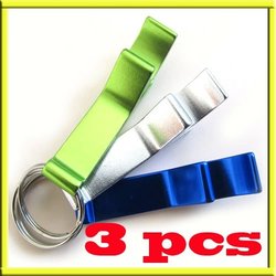 3 x Key Chain Aluminum Beer Bottle Can Opener Small Beverage Ring Bar Tool Kit[99107](China (Mainland))