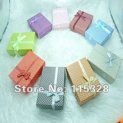 Wholesale 48pcs Lot 7x9x2 5cm Multi Paper Jewelry Set Box Necklace Earrings Ring Box Jewelry Packaging