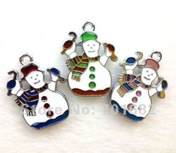 Free Shipping New Design 50pcs snowman Charms Enamel Christmas Pendants Christmas Decoration by China post air mail!!!(China (Mainland))