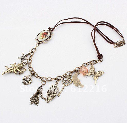 3PC LOT Korea fashion vintage Cupid items sweater necklace wholesale SJA493 8090 Jewelry