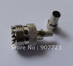 10PCS UHF SO239 PL259 female crimp connector for RG58 LMR195(China (Mainland))