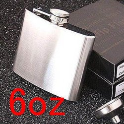 Stainless Steel Hip Liquor Alcohol Flask Cap Funnel 6oz[010416](China (Mainland))