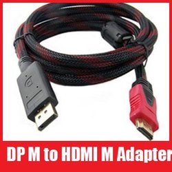 1.8m 6ft Display Port DisplayPort Male to HDMI Male Cable Converter Adapter Free Shipping(China (Mainland))