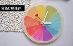 Free shipping Ancient color lemon wall clock creative DIY orange wall clock(China (Mainland))