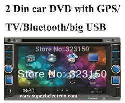 universal 2 two Din 6.2" inch Car DVD player with GPS(optional), audio Radio stereo,FM,USB/SD,Bluetooth/TV,digital touch screen(China (Mainland))