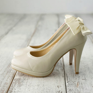 2012 spring and summer ol brief elegant bow shallow mouth high heeled platform shoes plus size