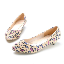 2012 spring and summer fashion vintage fashion leopard print comfortable shallow mouth low-heeled shoes plus size