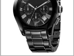 DropShip! Christmas Gift! HK post Free Shipping + AR1400 MENS BLACK CERAMIC CHRONOGRAPH WATCH Original box +Certificate(China (Mainland))