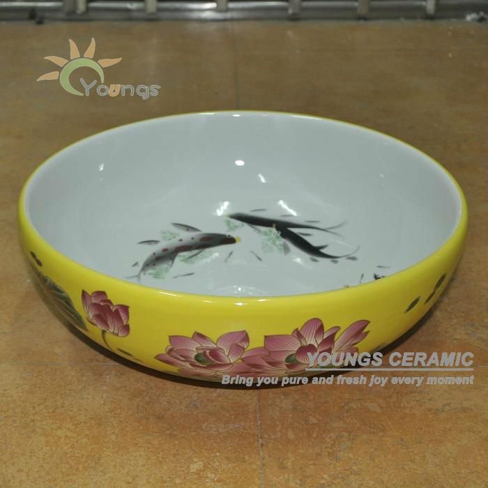 Unique oriental hand maded ceramic porcelain bathroom sink with countertop(China (Mainland))
