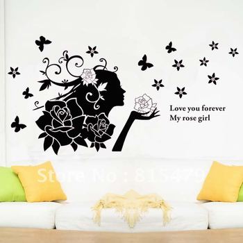 Removable Wallpaper on Beautiful Flower Fairy Wallpaper Mural Decals Decor Home Art Removable