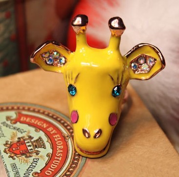 Weijie accessories vintage oil diamond onta sika deer ring jz218(China (Mainland))