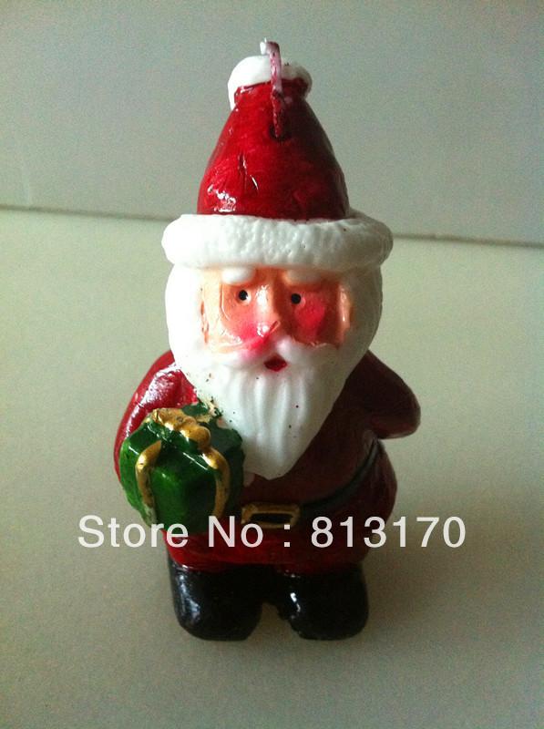 Free shipping high quality flameless Santa Claus decorative christmas candles(8pcs/lot)(China (Mainland))