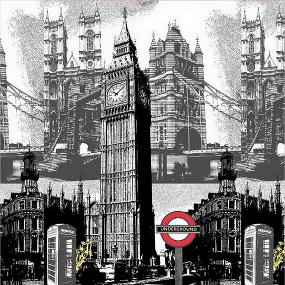 printed bathroom Curtain big ben super thickening waterproof peva shower curtain grommet 180x180cm free shipping(China (Mainland))