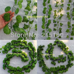 12 PCS garland, 4 styles, green foilage artificial silk Ivy leaves wedding crafts decoration(China (Mainland))