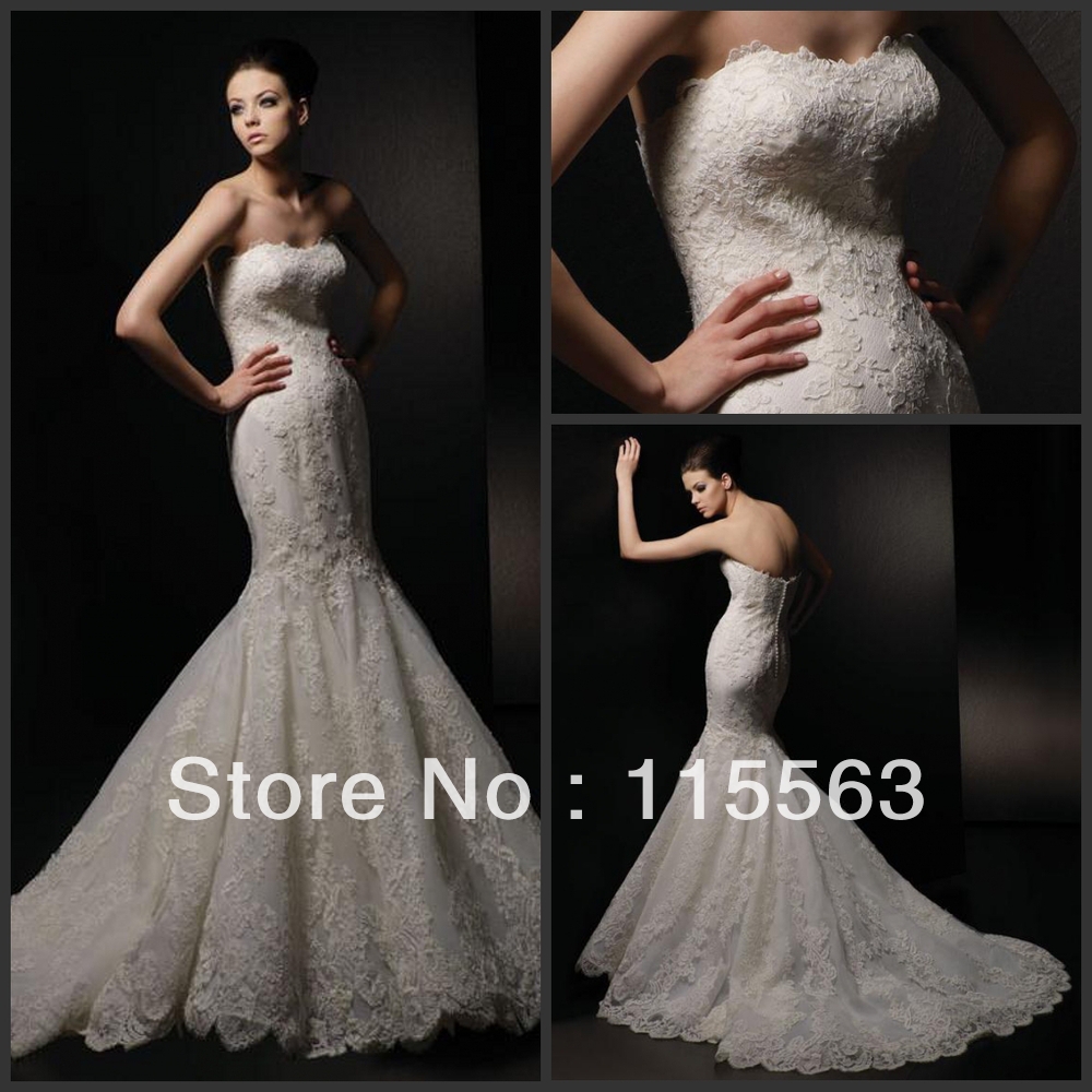 ... Lace-Sexy-Mermaid-Long-Wedding-Dresses-Bridal-Gown-2012-Custom-Made