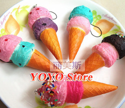 Wholesale Free Shipping squishy bread mobile phone strap ice cream charm scent pendant fashion cute promotion 30pc/lot,sg011(China (Mainland))