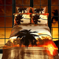 FS-317 sunset unique 3d bedding sets Queen King bed linen 4pc 100% cotton bedclothes Duvet cover bed sheet sets luxury bedsheets