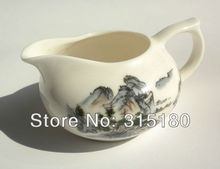 On Sale Ceramic Kungfu Tea Set With Landscape Painting White Porcelain Tureen Tea Sets Novelty Items