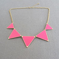 Fashion punk pink green blue oil triangle necklace the whole network collar choker bib statement necklace