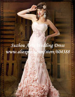 Discount Sweetheart A Line Full Length Satin Beaded Pink Prom Dress Elegant SI277 Handmade Flower