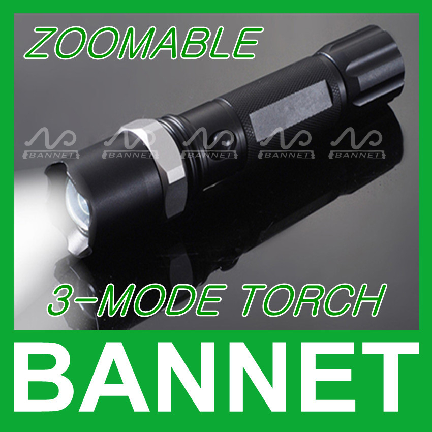 Great Quality Free Freight Zoomable LED Flashlight Trustfire 250 Lumen LED Torch Test CREE Q5 18650 Rechargeable 3 ModesTorch(China (Mainland))
