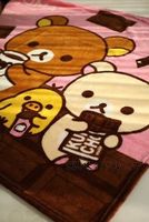 Rilakkuma Bear Chocolate And Coffee Coralon Velvet Blanket--Christmas Gift Novelty Toy