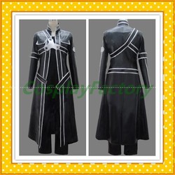 Free Shipping Custom Made Sword Art Online Cosplay Kirito PU Leather Full Costume,2kg/pc(China (Mainland))
