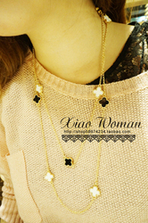 Min.order is $9.9 (mix order) Black Enamel Flower Chain Necklace XL0288(China (Mainland))