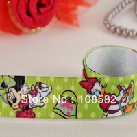1" Minnie Duck Printed Ribbon Grosgrain Ribbon Bow Decorated