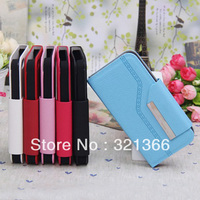 discount 50pcs pu leather case for iphone5 5G high quality wallet style leather case 5colors free shipping by fedex