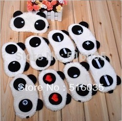Free shipping Lovely Soft Panda Travel Rest Sleep Sleeping EyeShade Blinder Eyepatch Eye Mask 20pc/lot(China (Mainland))