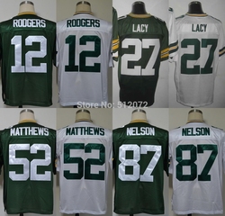 Free Shipping #12 Aaron Rodgers Men's Elite Team Green Football Jersey(China (Mainland))