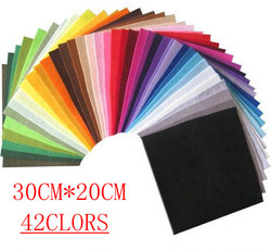 FREE SHIPPING 42piece 30CM*20CM/piece Polyester nonwoven felt fabric, DIY felt fabric pack,1MM thick, B201301(China (Mainland))