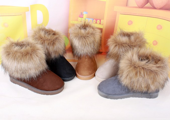 Free Shipping 2012 fashion normic thermal fox fur snow boots women boots Direct marketing 5 colors(China (Mainland))